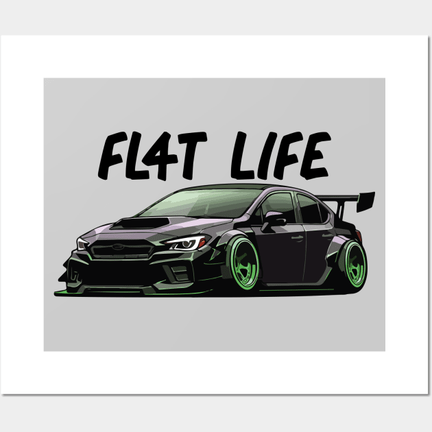 WRX STI Car Art - Subaru Impreza Widebody Modified Flat-4 JDM Car Wall Art by JDM-Rey